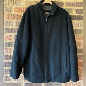 EUC Claiborne Outerwear 100% wool Black, fully lined w/pockets zip jacket